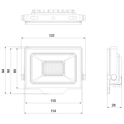 LED Mitrumizturīgs āra prožektors 20W, 2000Lm, 4000K, IP65